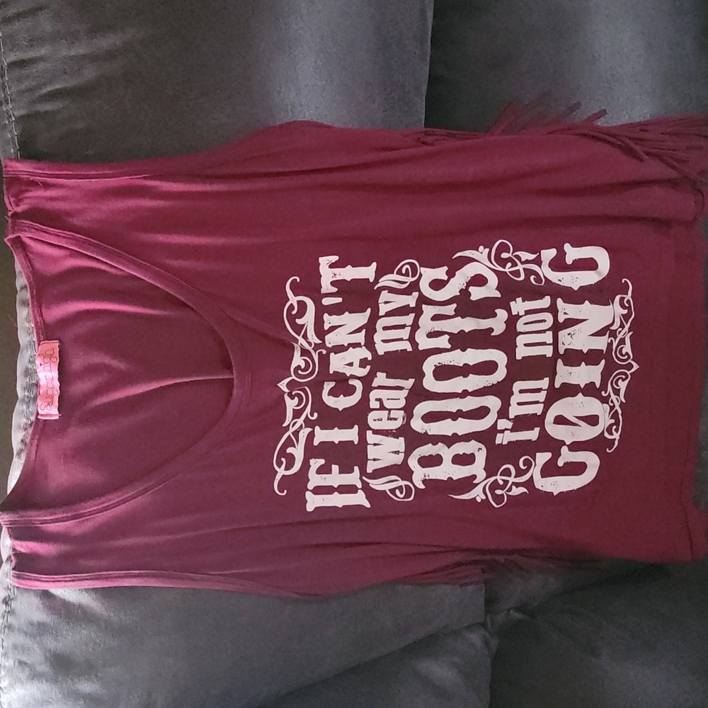 Sugar high brand very soft fringed tank size medium
